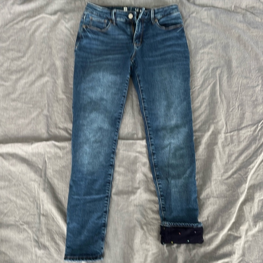 EUC GAP Kids fleece lined skinny jeans, size 14.